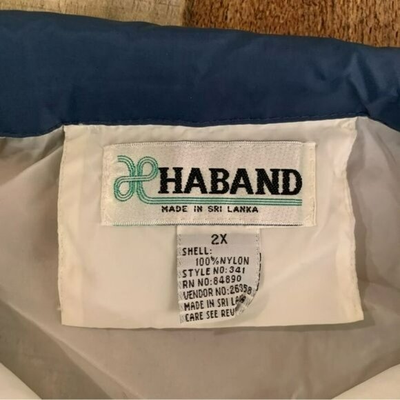 Haband Vintage white and blue full zip windbreaker XXL - Picture 2 of 5